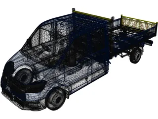 Volkswagen Crafter Double Cab Tipper (2021) 3D Model preview