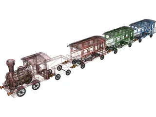 Ancient Train 3D Model preview