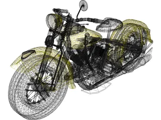 Harley-Davidson Knucklehead (1947) 3D Model preview
