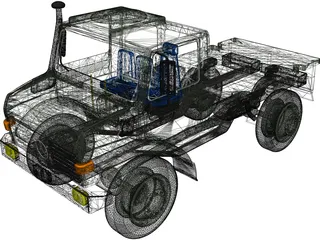 Mercedes-Benz Unimog 1300 4x4 Truck 3D Model preview