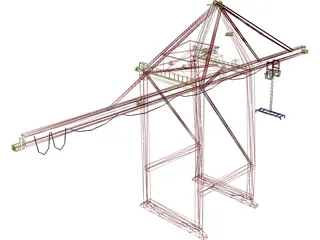 Shipping Port Crane Small 3D Model preview