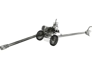 D-44 AT Cannon 3D Model preview