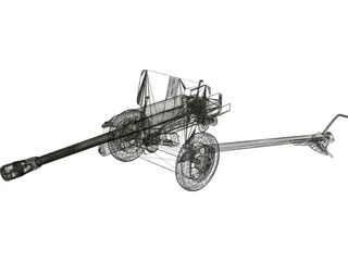 ZIS-3 WW2 Field Cannon 3D Model preview