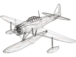 A6M2 Rufe Zero Nakajima zeke Floatplane 3D Model preview