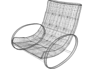 Upholstered Wooden Armchair 3D Model preview