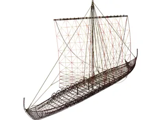 Skuldelev Viking Ship 3D Model preview