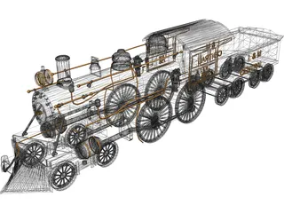 Steam Locomotive 3D Model preview