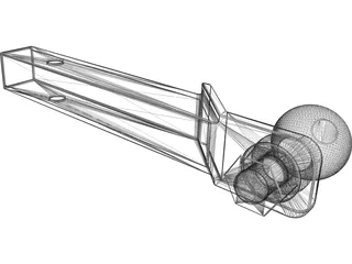 Ball Trailer Hitch 3D Model preview