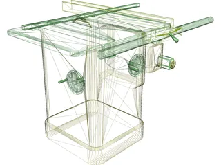Delta Unisaw Table Saw 3D Model preview
