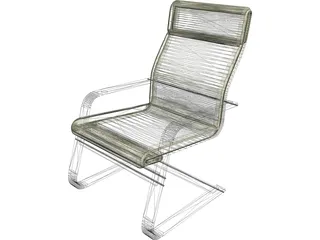 Laminated Wood Style Chair 3D Model preview