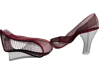 Woman High Heeled Shoes 3D Model preview