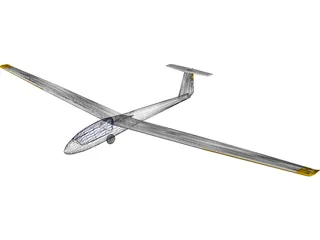 Rolladen-Schneider LS4 Glider 3D Model preview