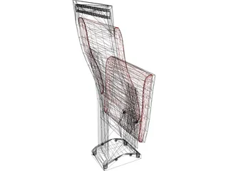 Auditorium Chair 3D Model preview