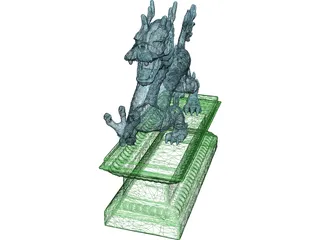 Chinese Dragon Statue 3D Model preview