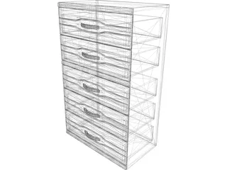 Upright Dresser 3D Model preview