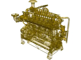 Caterpillar G3306 TA Engine 3D Model preview
