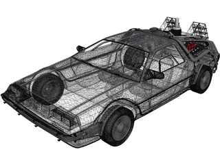 DeLorean DMC-12 BTTF II (1981) 3D Model preview