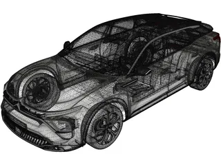 Citroen C5 X (2022) 3D Model preview
