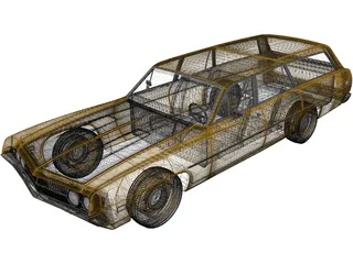 Ford Torino 500 Station Wagon 3D Model preview