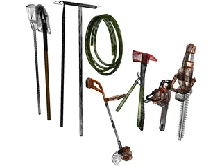 Garden Tools Collection 3D Model preview