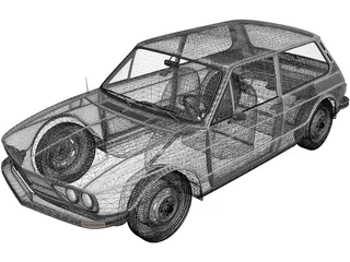 Volkswagen Brasilia (1980) 3D Model preview