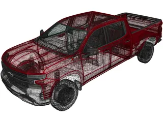 Chevrolet Silverado LT Crew Cab (2018) 3D Model preview