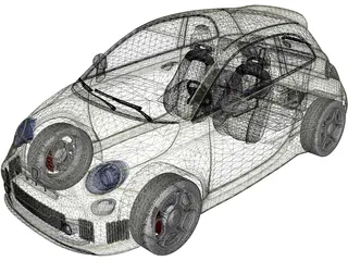 Fiat 500 Abarth Noire (2012) 3D Model preview