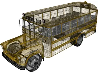 Chevrolet 4500 School Bus (1956) 3D Model preview