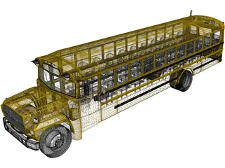 Ford B-700 Thomas Conventional School Bus (1984) 3D Model preview