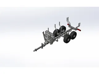 Wood Trailer 3D Model preview