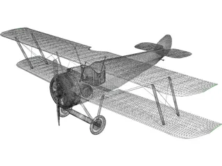 Biplane Sopwith Camel 3D Model preview