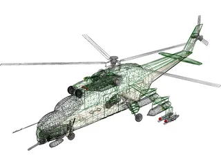 Mil Mi-24 Hind 3D Model preview