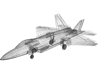 F-22A Raptor 3D Model preview