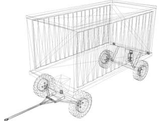 Baggage Cart 3D Model preview