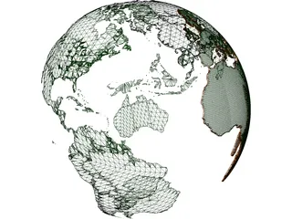 Globe Land Masses 3D Model preview