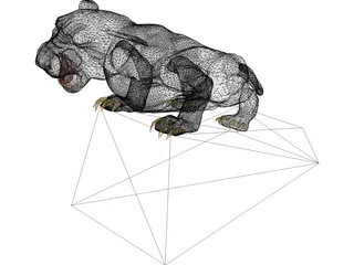 Panther Statue 3D Model preview