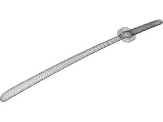Katana Japanese Sword 3D Model preview