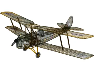 de Havilland DH-82A Tiger Moth 3D Model preview