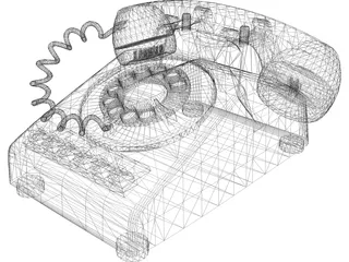Telephone Rotary Office 3D Model preview