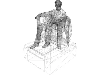 Lincoln Memorial Statue 3D Model preview