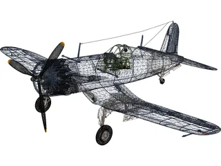 F4U-1D Corsair 3D Model preview