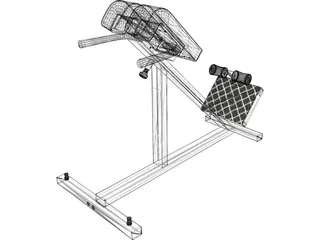 Lumbar Hyperextensions Bench 3D Model preview