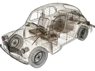 Renault 4CV (1946) 3D Model preview