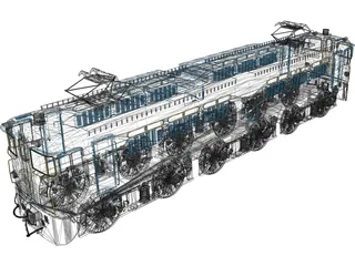 Sakura Blue Train 3D Model preview