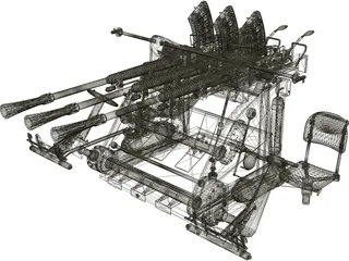 Type 96 Japanese Triple AA Gun (25 mm) 3D Model preview