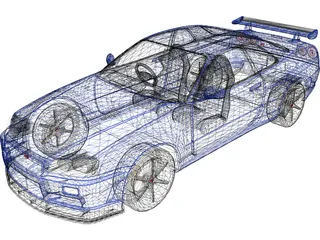 Nissan Skyline GT-R R34 Vspec (1999) 3D Model preview