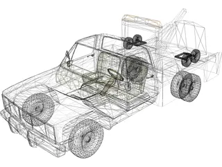 Tow Truck 3D Model preview