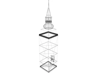 Nizna City Tower of Church 3D Model preview