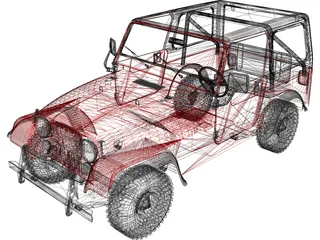 Jeep CJ7 3D Model preview