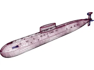 Sierra Class Submarine 3D Model preview